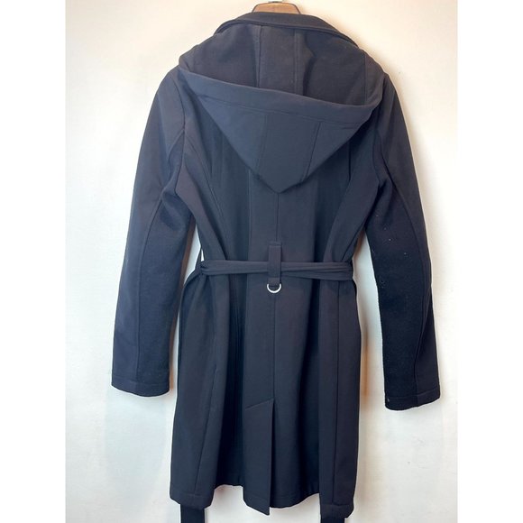 Calvin Klein Women's Hooded Trench Coat Long Sleeves Pockets Blue Size Small - Picture 2 of 9